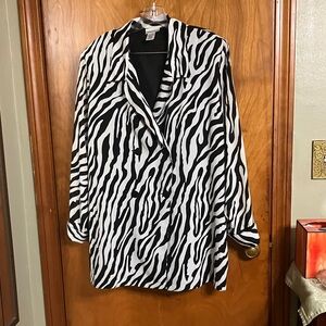 Fashion Bug Black and White Zebra Print Blouse